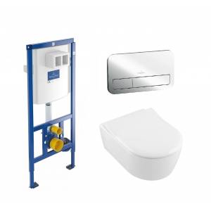 Комплект унитаз безободковый Villeroy&Boch Avento Directflush и инсталляция ViConnect